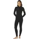 Roupa de neoprene Rip Curl Trad Flat Lock Back Zip 3/2mm Womens Black