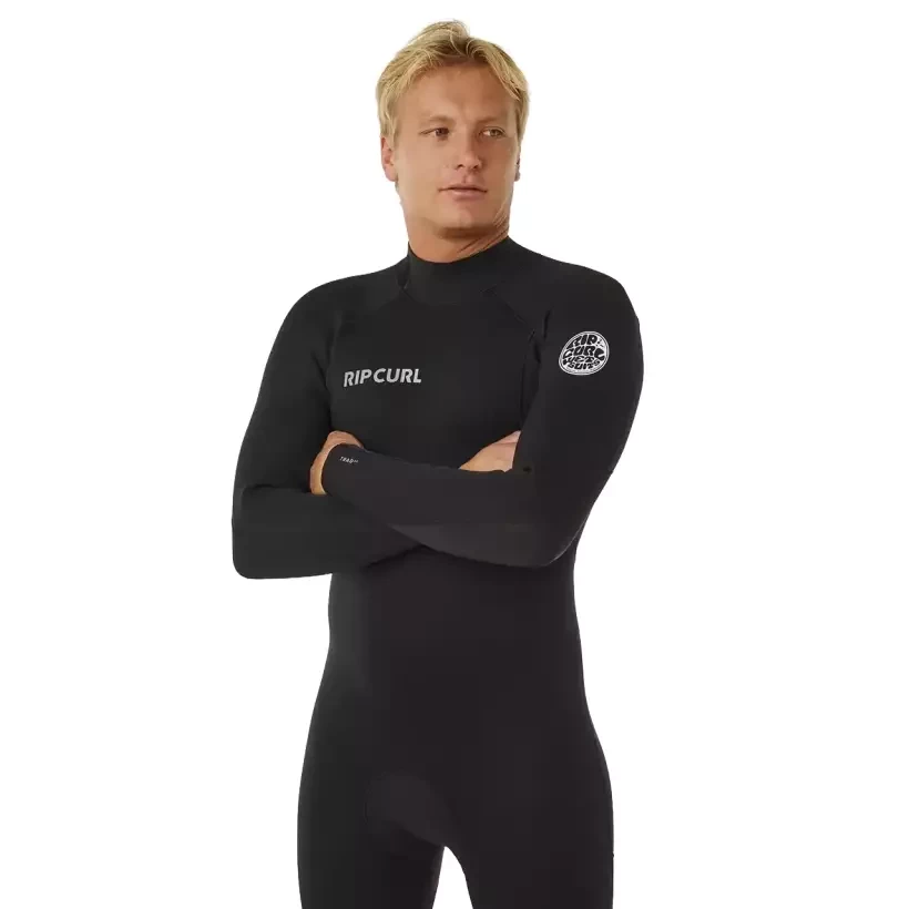 Fato de neoprene Rip Curl Trad Flat Lock Back Zip 3/2mm Preto
