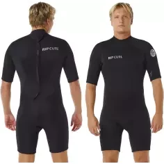 Shorty Rip Curl Trad Flat Lock Back Zip 2/2mm Black