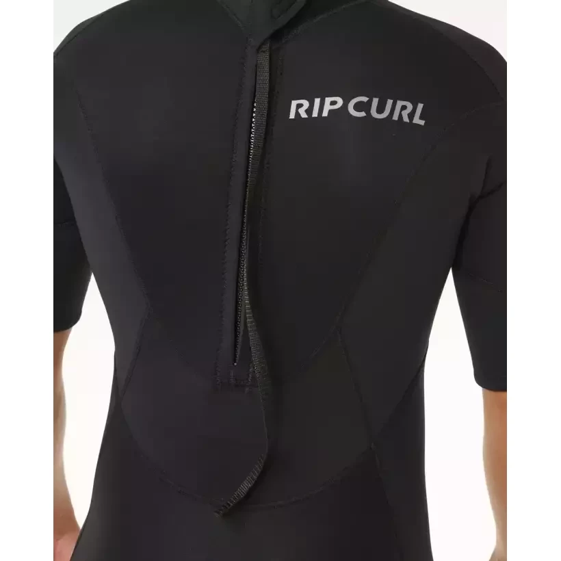 Shorty Rip Curl Trad Flat Lock Back Zip 2/2mm Preto