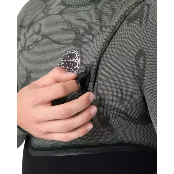 3/2mm Rip Curl E-Bomb Zip Free Wetsuit Deep Cactus