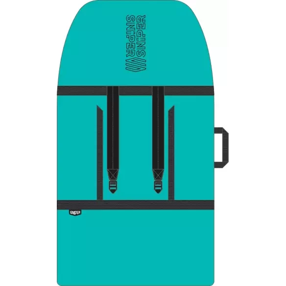 Bodyboard-Hülle Sniper Single Cover Schwarz/Türkis