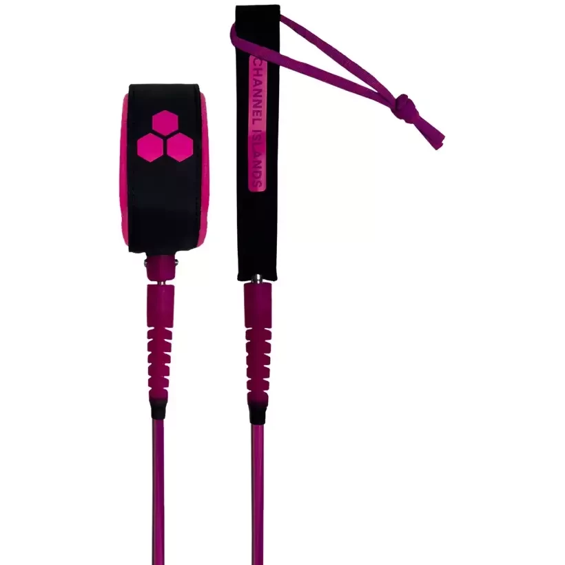 Channel Islands Round Comp Leash 6' Electric Fuchsia