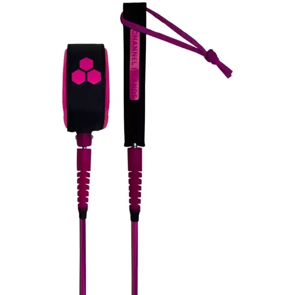 Channel Island Round Comp Leash 6' Electric Fuchsia