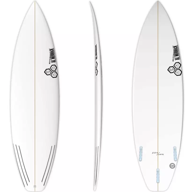 Surfplank Channel Island Zwart en Wit